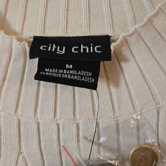 🆕NWT City Chic Cream Tunic Sweater Size Medium Long Sleeves - Picture 7 of 11